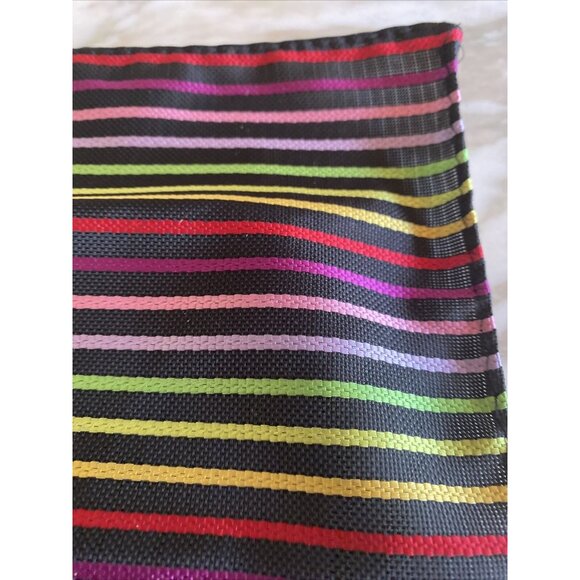 Multicolor Striped Woven Colorful Pocket Square 12x12 Inches - Picture 3 of 4